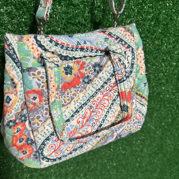 Vera Bradley Green and Blue Crossbody Bag with Paisley Design - Picture 2 of 7